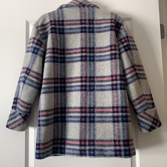 Vigoss plaid “shacket,” blue/pink/light grey, size S. - Picture 3 of 3